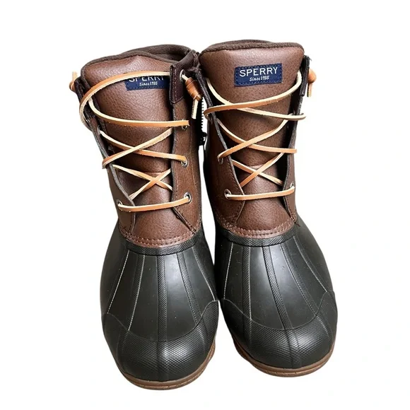 Sperry Womens Syren Gulf Duck Boot Brown Waterproof Rubber SZ 8.5 - Picture 2 of 6